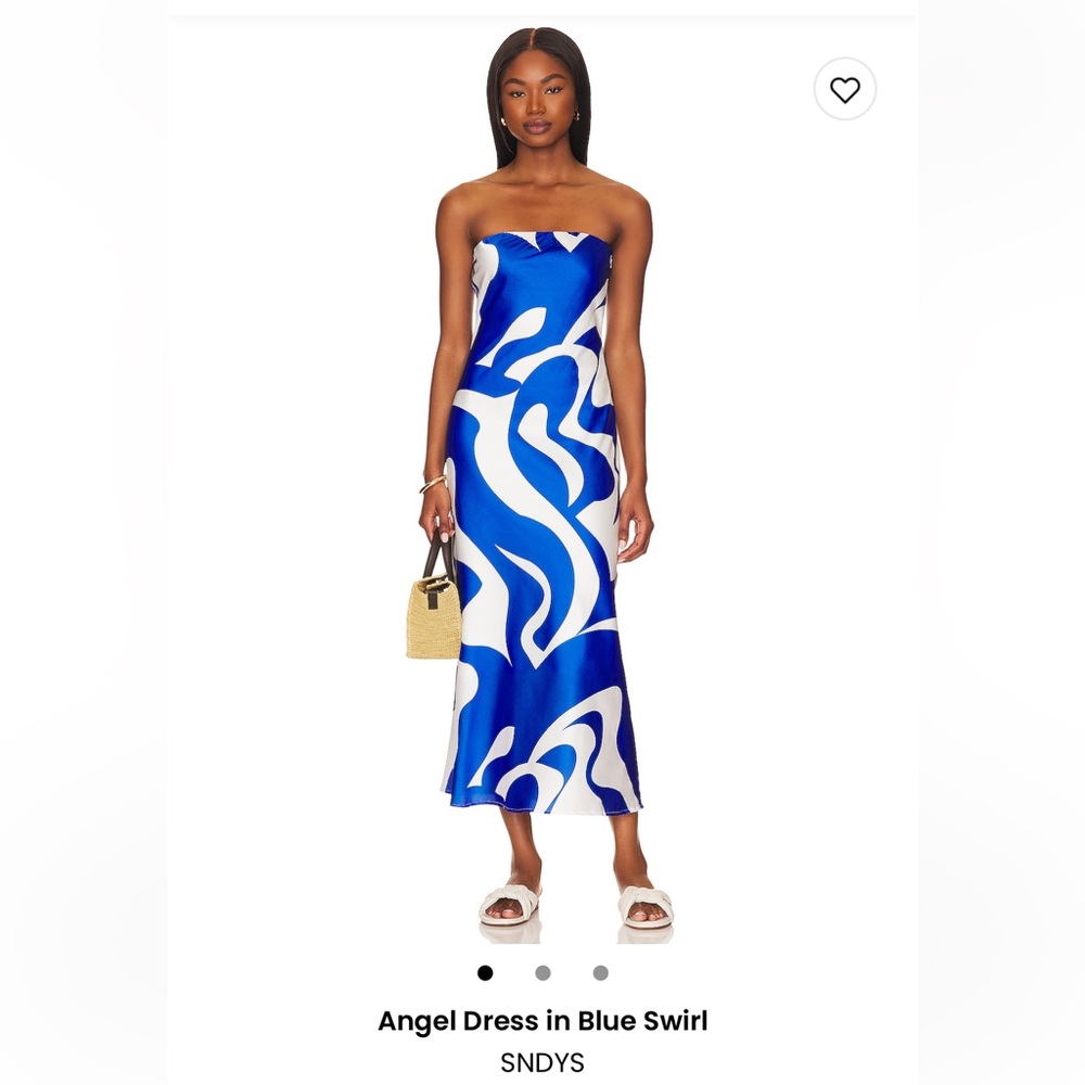 Blue and White Angel Dress in Blue Swirl